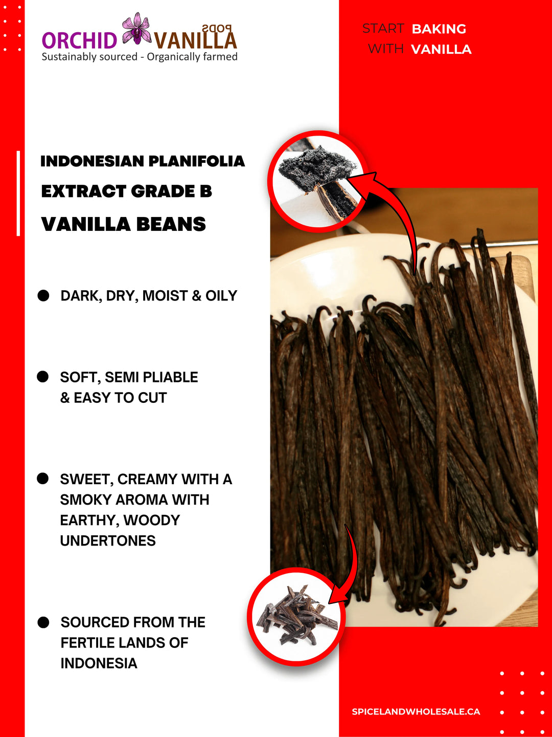 Indonesian Vanilla Beans (Sumatra) Planifolia Extract Grade-B <br>For Extract Making<BR>1oz, 3oz, 5oz, 10oz, 20oz, 30oz