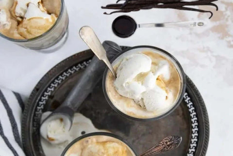 Affagato Roasted White Chocolate Ice Cream with Vanilla Beans!