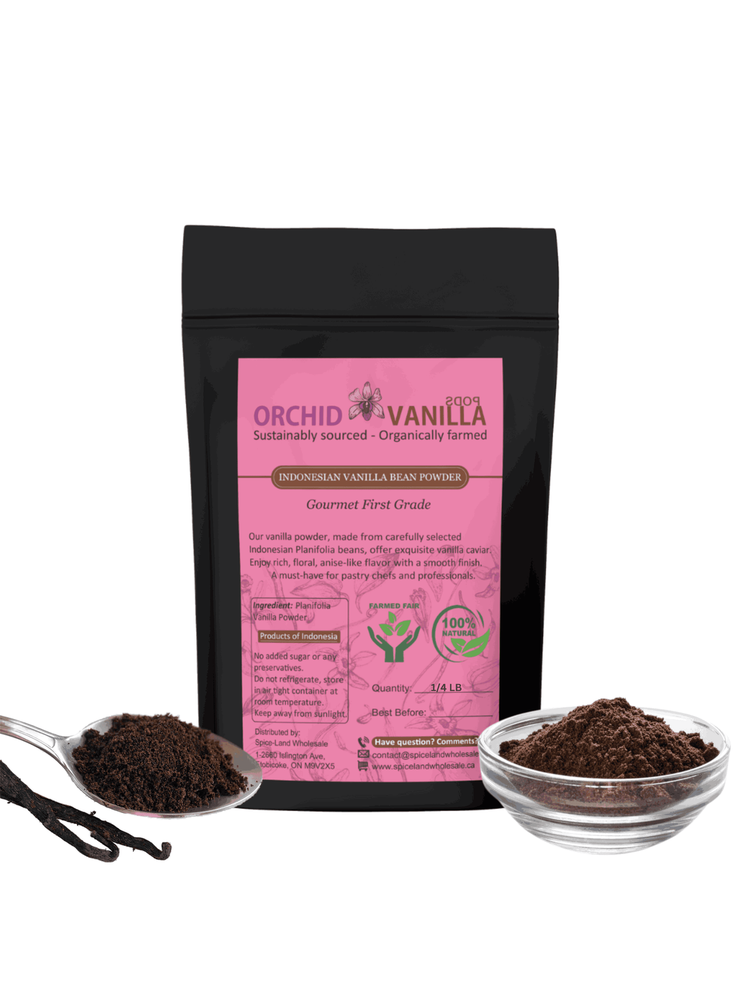 Indonesian Ground Vanilla Bean Powder Planifolia <br> First Grade<BR>