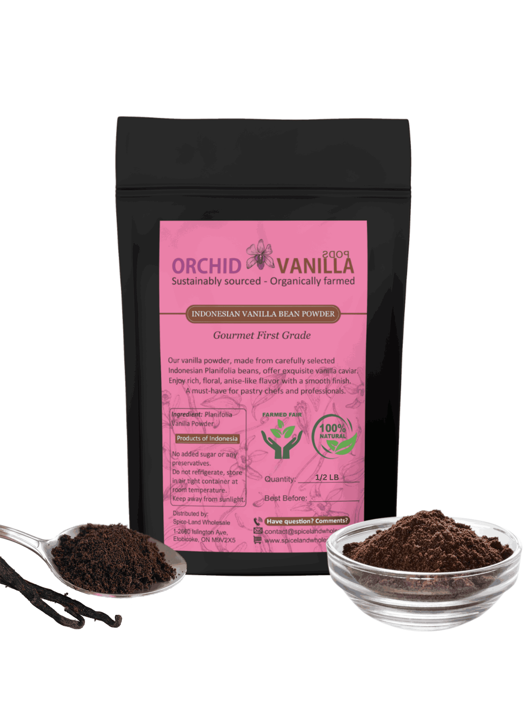 Indonesian Ground Vanilla Bean Powder Planifolia <br> First Grade<BR>