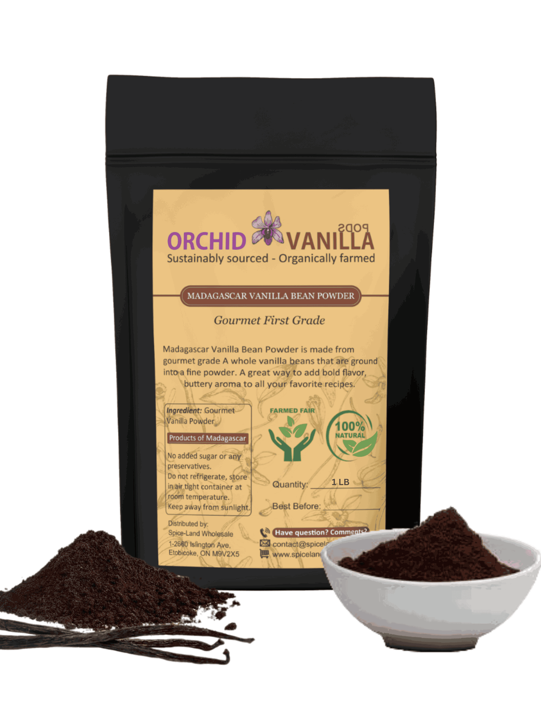 Madagascar Ground Vanilla Bean Powder Gourmet <br> First Grade<BR>