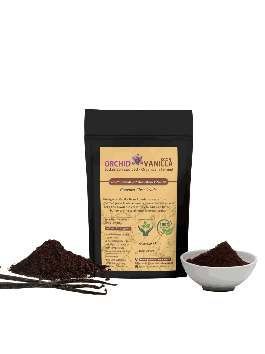 Madagascar Ground Vanilla Bean Powder Gourmet <br> First Grade<BR>