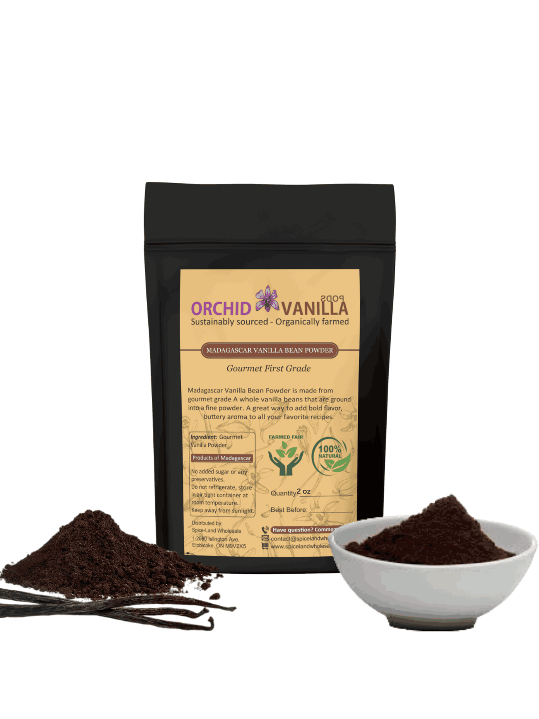 Madagascar Ground Vanilla Bean Powder Gourmet <br> First Grade<BR>