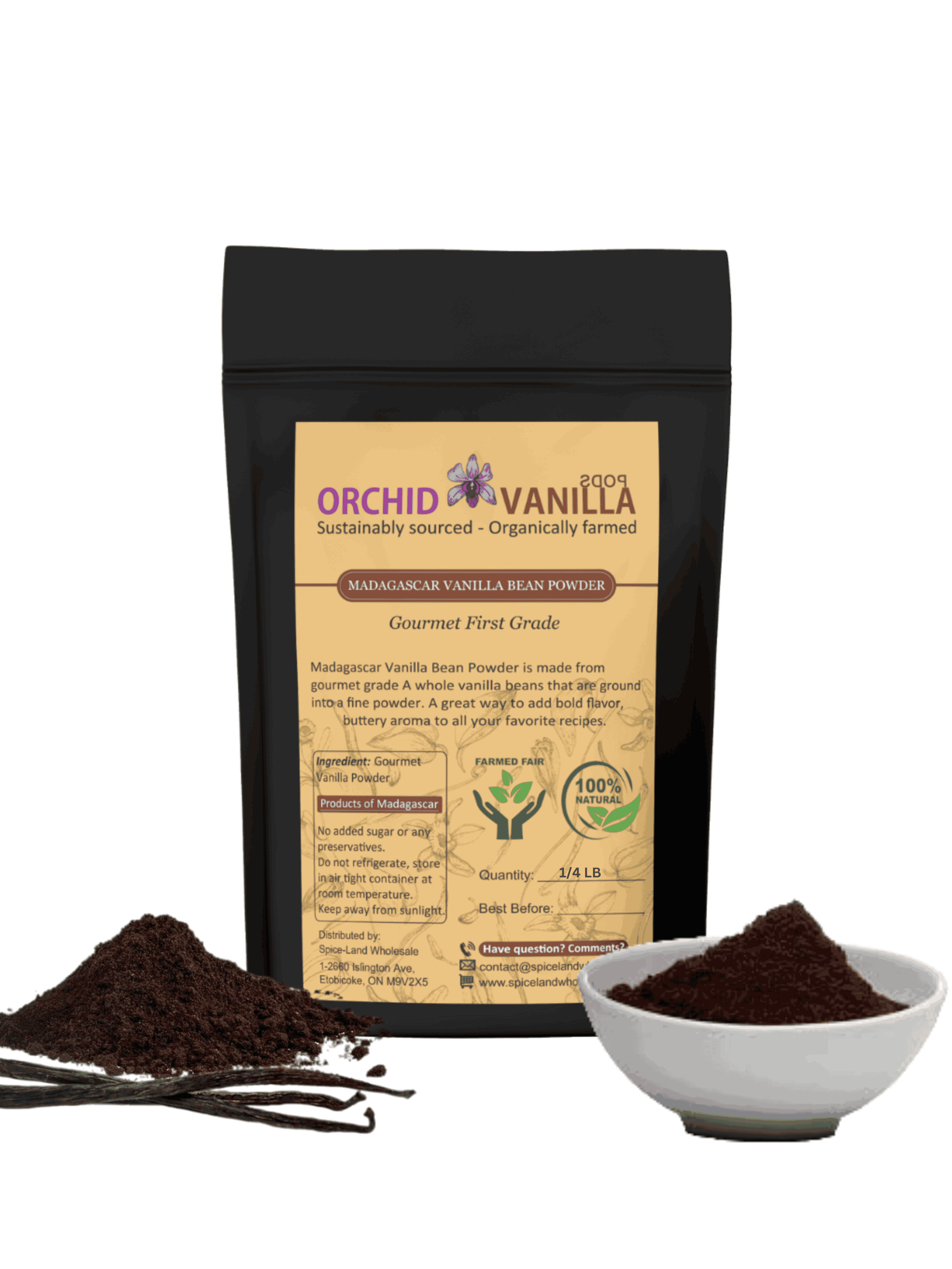 Madagascar Ground Vanilla Bean Powder Gourmet <br> First Grade<BR>