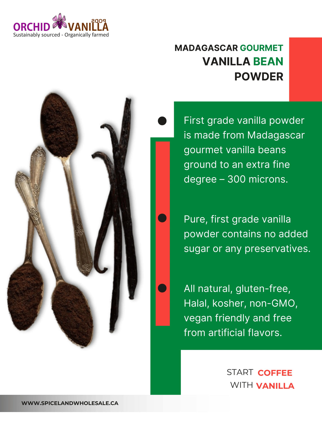 Madagascar Ground Vanilla Bean Powder Gourmet <br> First Grade<BR>