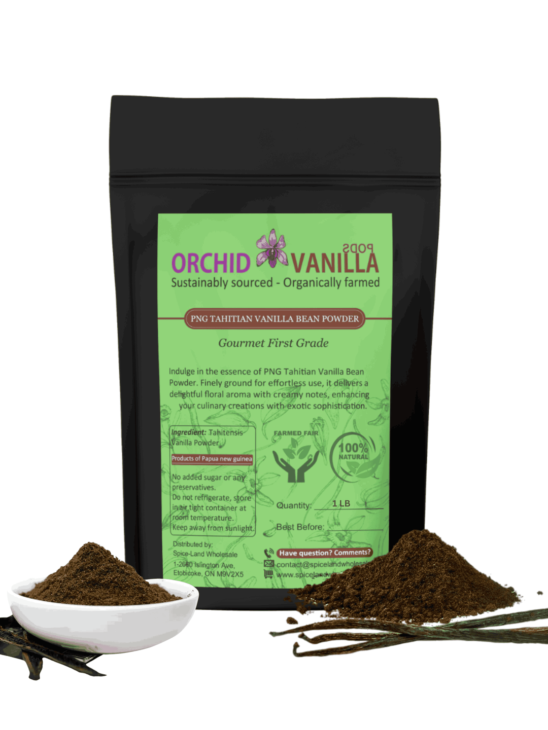 Tahitian Ground Vanilla Bean Powder <br> First Grade<BR>