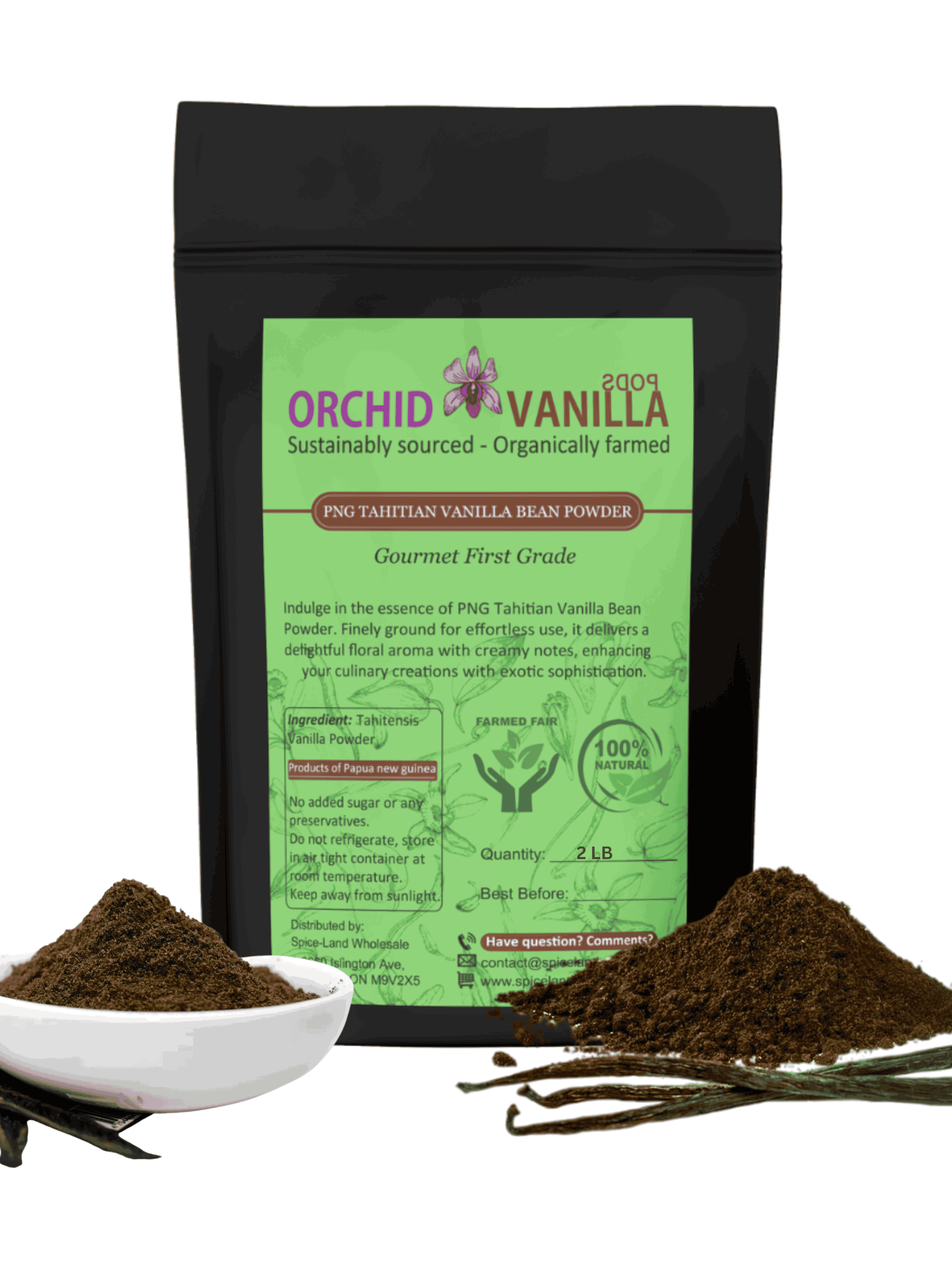 Tahitian Ground Vanilla Bean Powder <br> First Grade<BR>