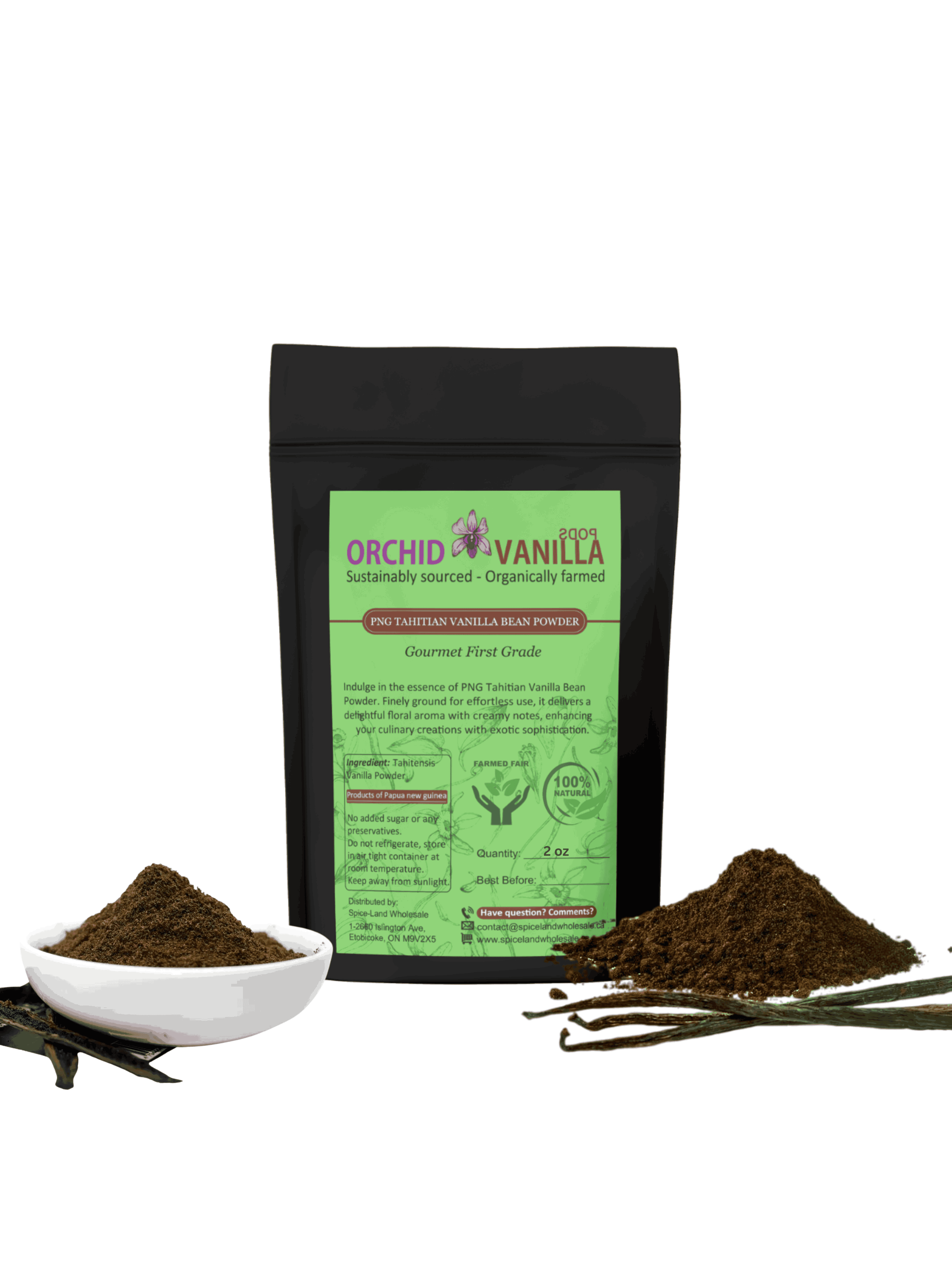 Tahitian Ground Vanilla Bean Powder <br> First Grade<BR>