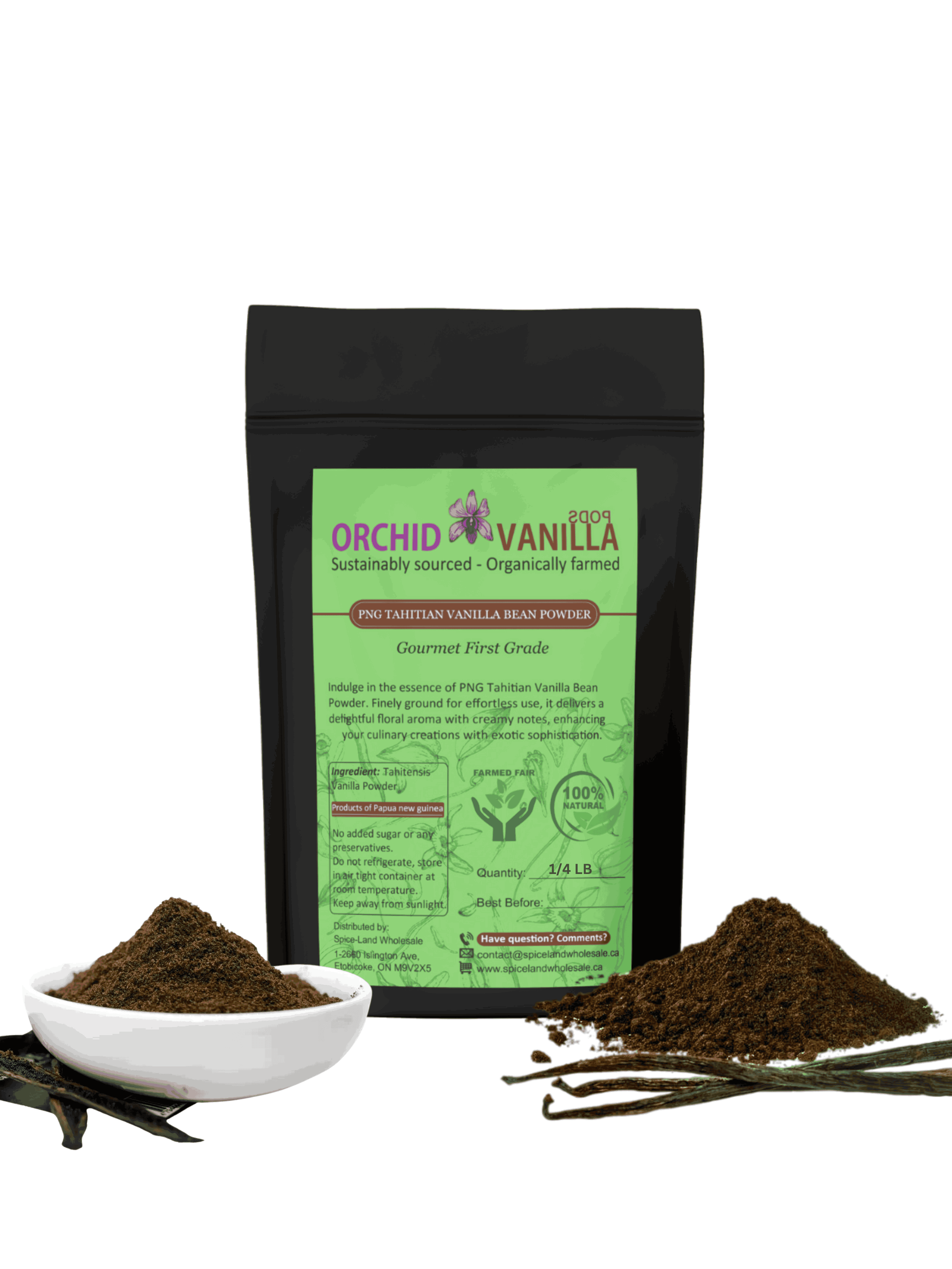 Tahitian Ground Vanilla Bean Powder <br> First Grade<BR>