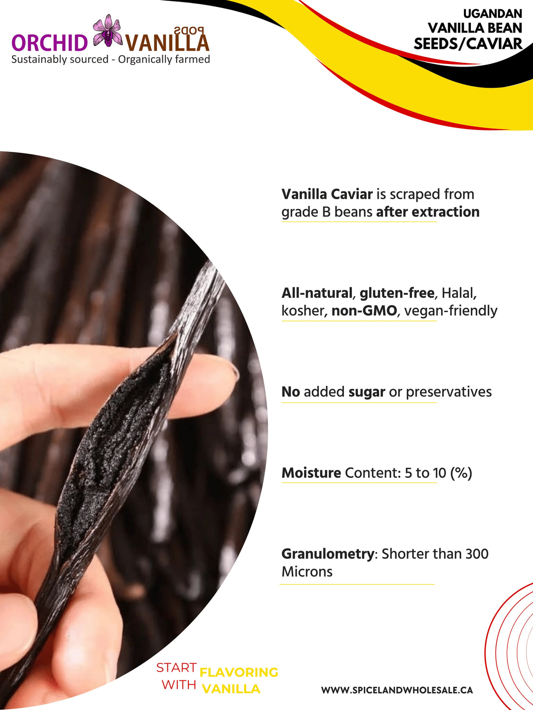 Ugandan Vanilla Bean Seeds/Caviar